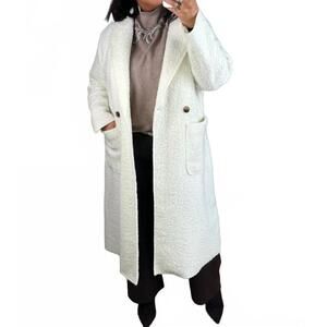 NEW YOLLY hannah long sherpa coat in white